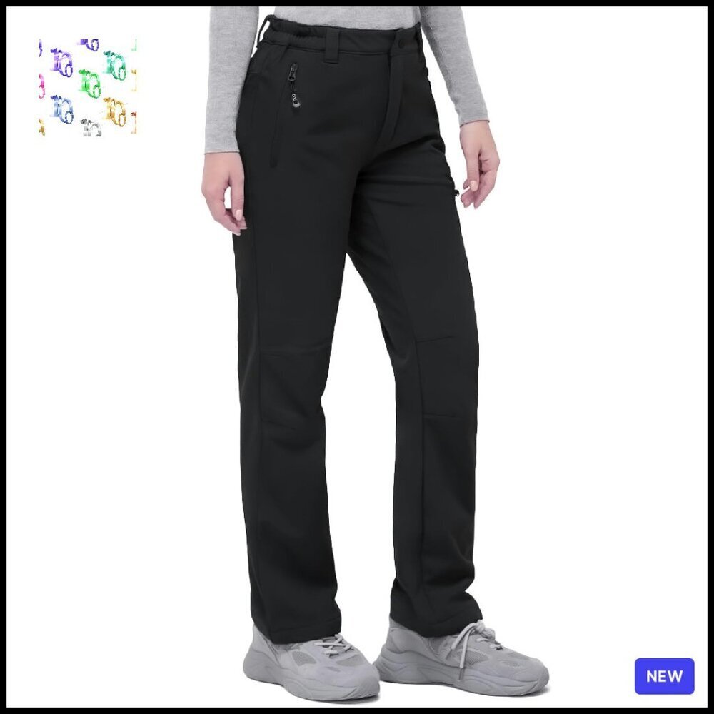 Fleece-Lined Waterproof Hiking Pants Windproof Warm Ski Snowboarding Active
